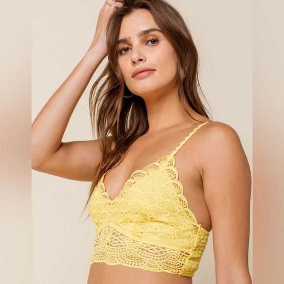 Women’s Free People Sunrise To Sunset Lace Bralette Top Medium - Picture 2 of 11